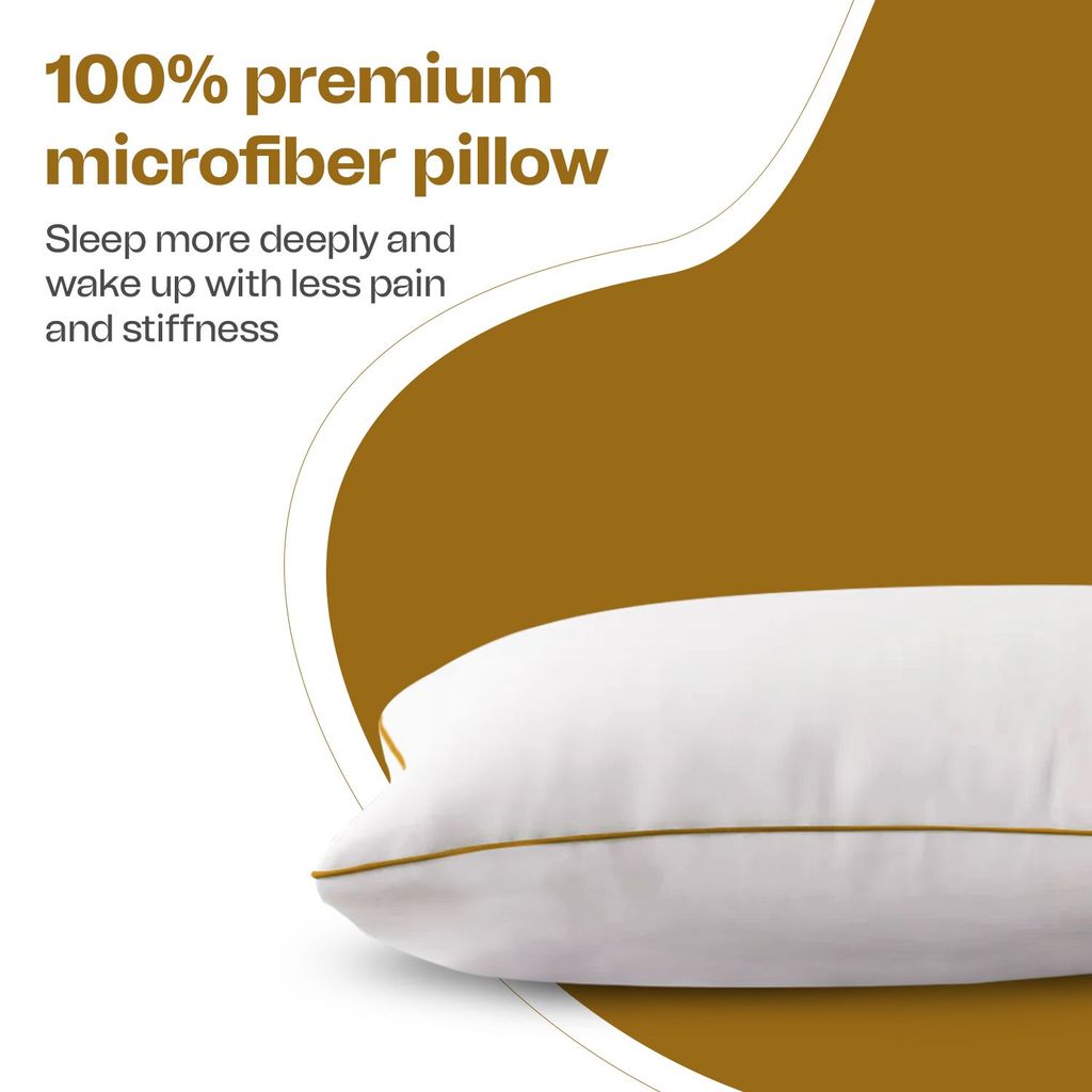 Sleepsia Large Fluffy Ultra Soft Hotel Pillows - Comfortable Machine Washable Down Alternative Fiber Filler Pillow for Side Back and Front Sleepers (27LX17WX5H) Pack of 1 view 2