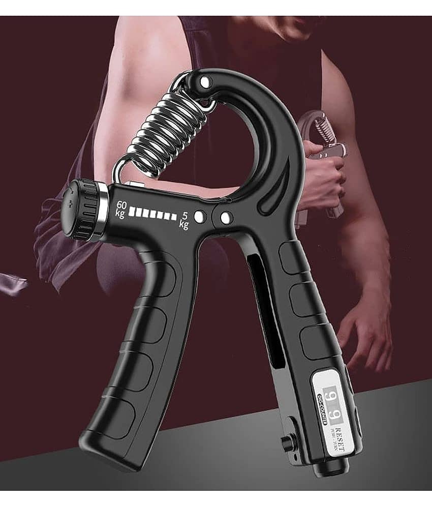 HORSE FIT Professional R shape Hand Grip Strengthener with Counter, Adjustable Resistance 5 to 60kg, Grip Strength Trainer for Muscle Building, Forearm Exerciser view 2