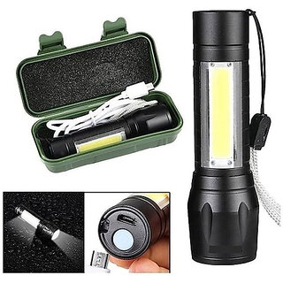 (Pack of 10) Metal High quality LED Flashlight ,Super Bright ,Waterproof 3 Light Modes 122 6 hrs Torch Emergency Light(Black) view 2