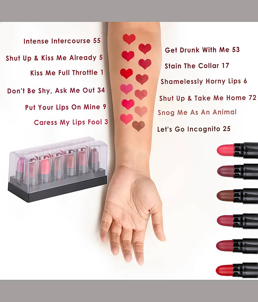 Pinner Multicolor Matte long stay Mini Bullet Lipstick (Set of 12) view 2