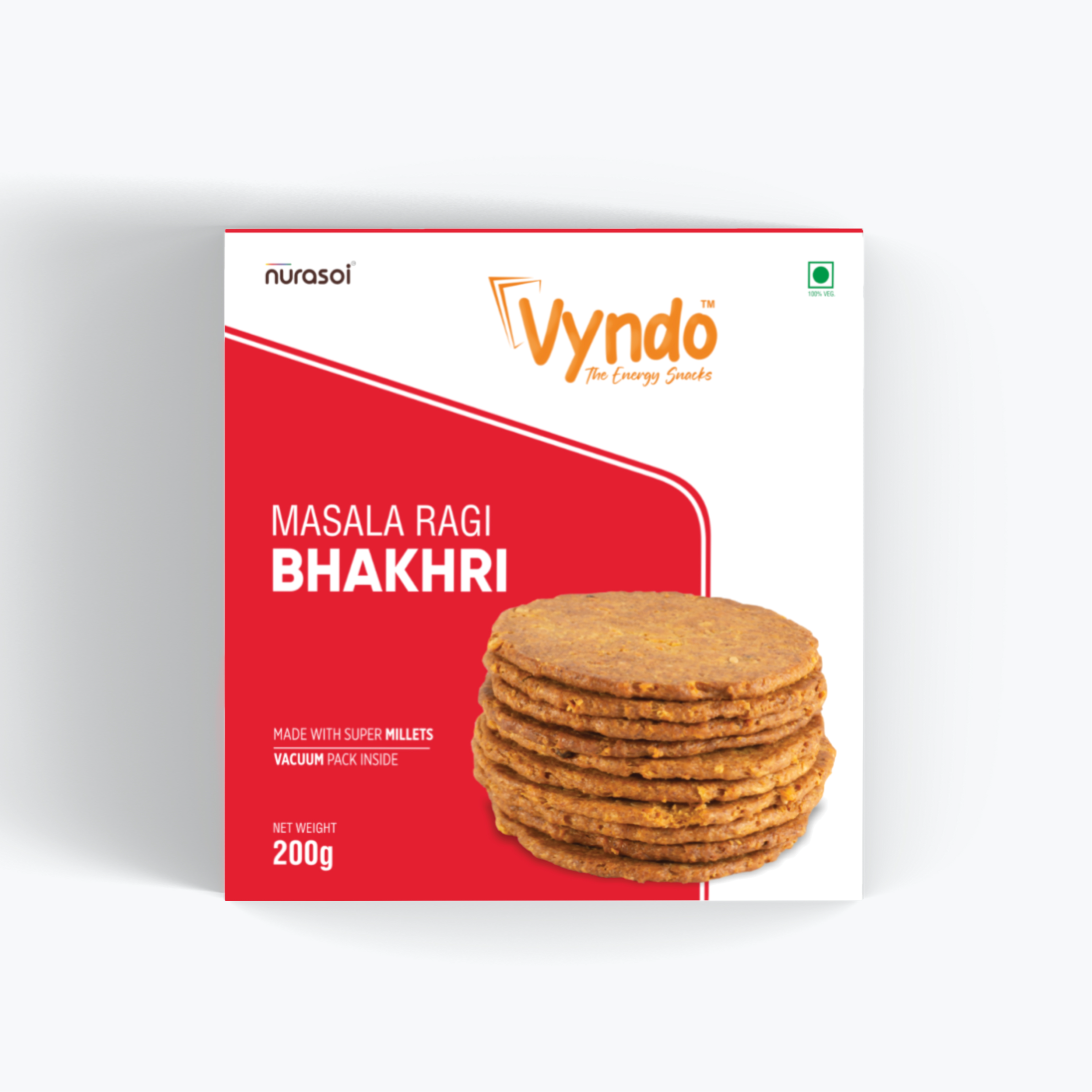 Vyndo Masala Ragi Bhakhri - Millet Snacks, 200 gm