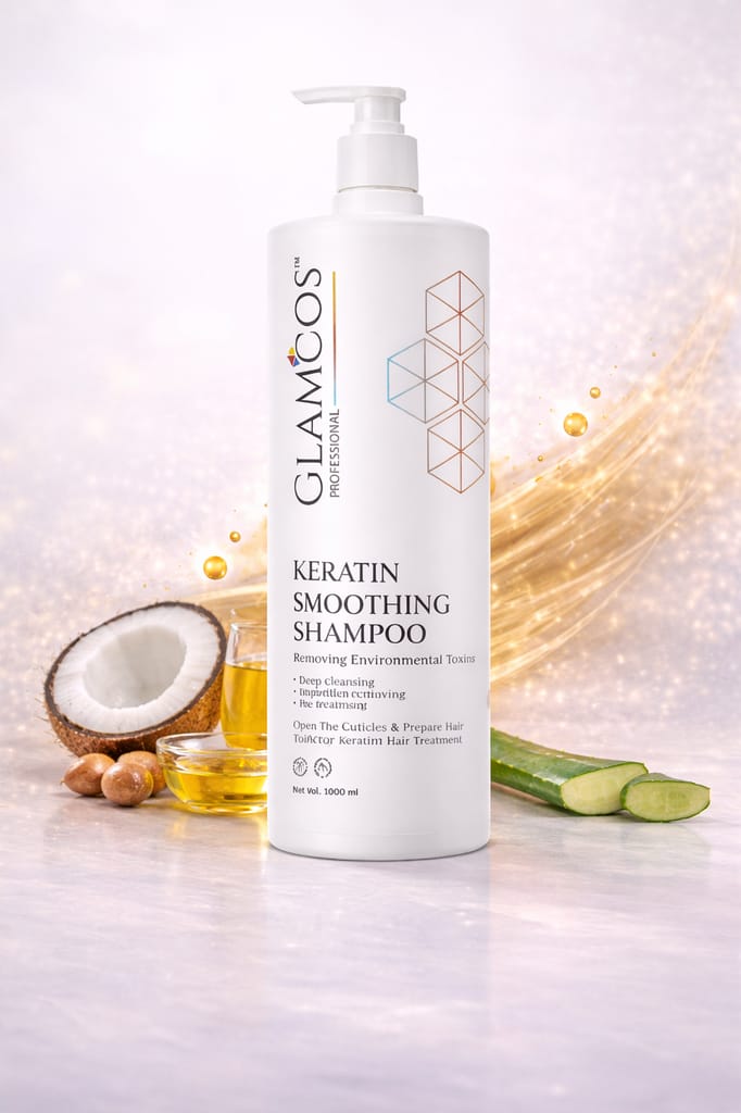 Glamcos Professional Keratin Smoothing Shampoo 1000 ml – Deep Cleansing, Frizz Control & Salon Keratin Care view 2