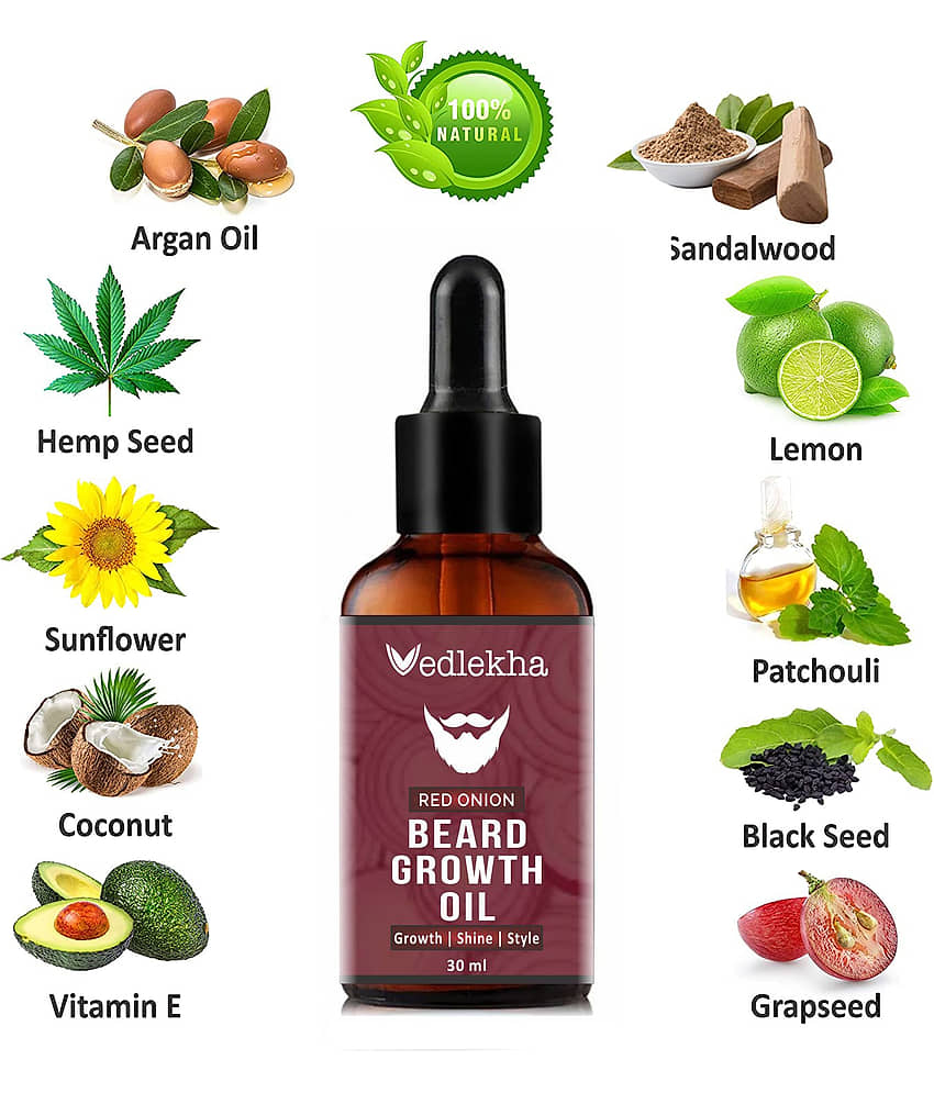 Vedlekha Red Onion Beard Oil For Growth 30 ml view 2