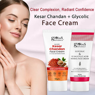 (Combo of 2) Globus Kesar Chandan Face Cream Twin Pack (2 x 50g) & Morfair SPF 50 Sunscreen 50g with Globus Hydra Gel Sunscreen 100g view 2