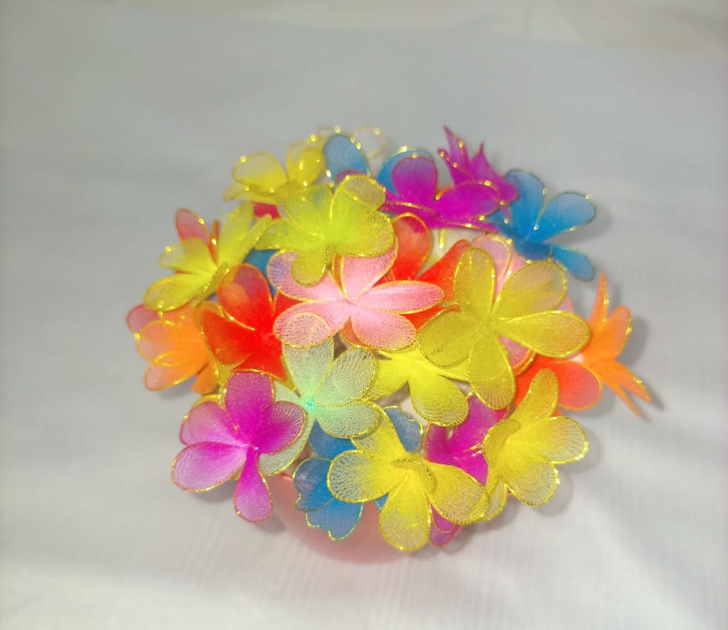 Artificial Stocking Small Multicolour Flowers with Pot Handmade view 2