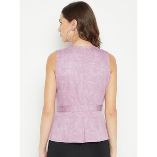 PURYS Women Purple Printed Regular Top view 2