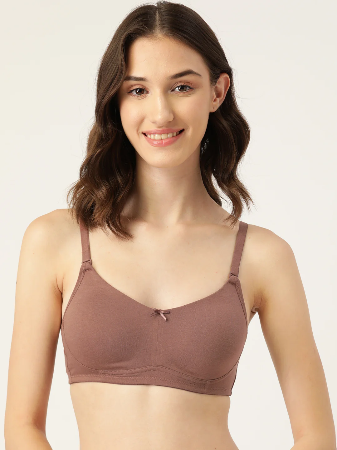 Leading Lady Women's Solid Cotton Non Padded Non Wired T-Shirt Bra