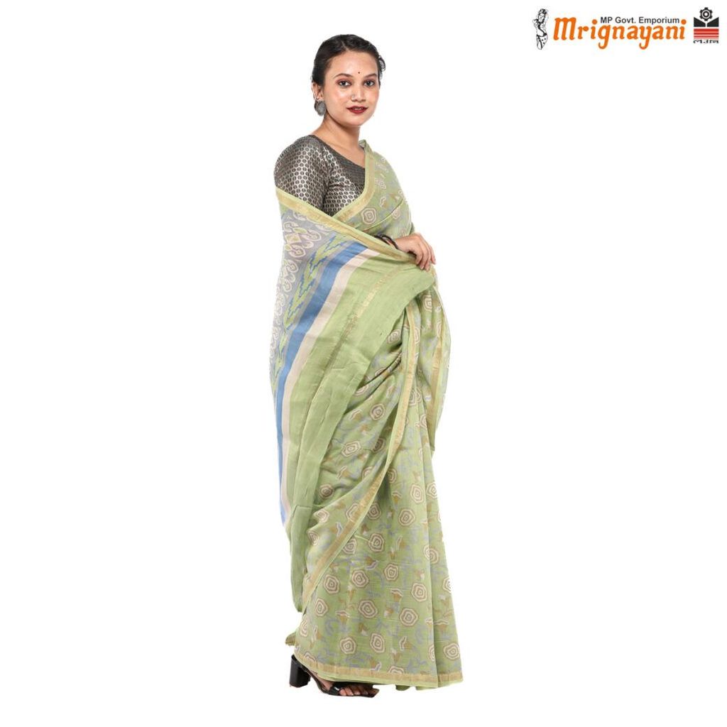 HANDLOOM CHANDERI SILK SAREE WITH BLOUSE (SKU - 1SC114310522 , SAREE - 1243) view 2
