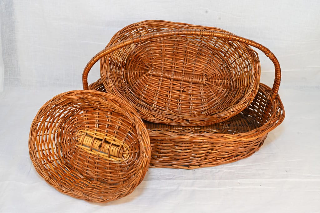 Set of 3 Wicker Picnic Baskets view 2
