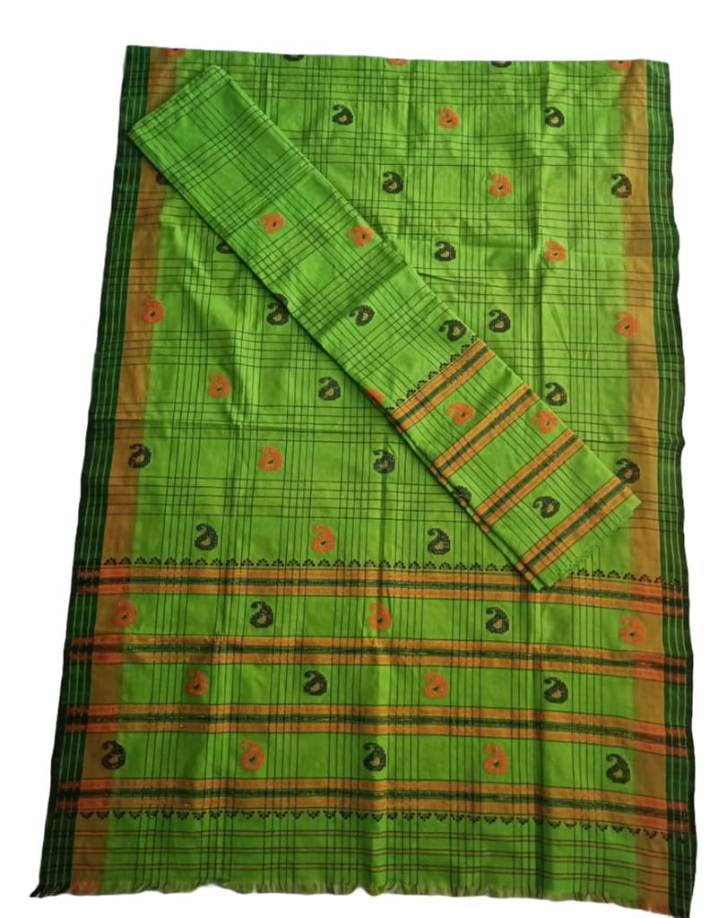 ASSAMESE MEKHELA SADOR GREEN COLOUR view 2