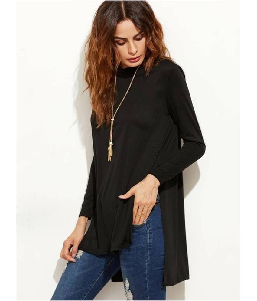 Dream Beauty Fashion Women's Cotton Blend Asymmetrical Top ( Black ) view 2