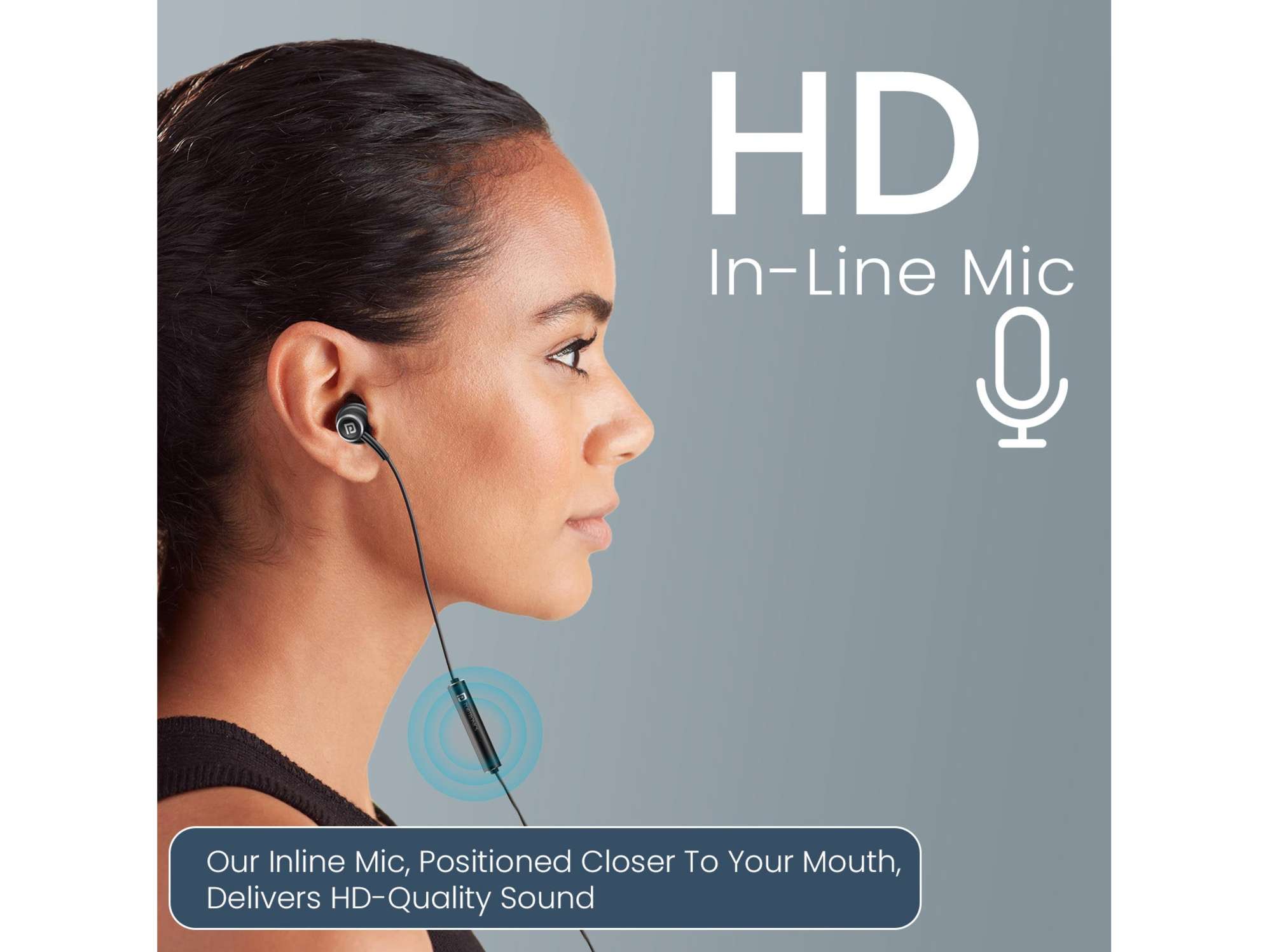 Portronics Conch Sigma A 14.2mm Dynamic Driver, Unique in Ear Earbuds, In-Line Mic, All 3.5mm Aux Devices view 2