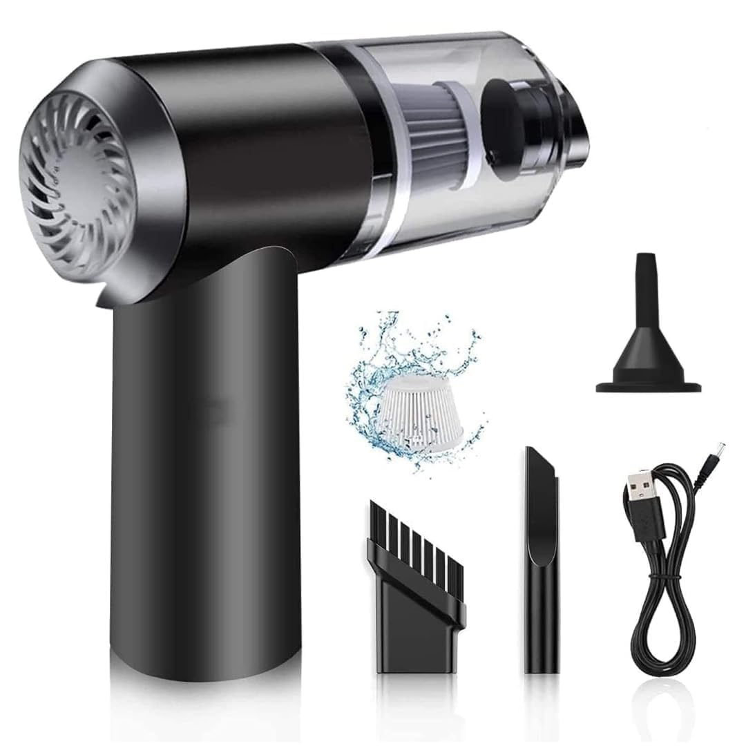 Denzcart 3IN1 Portable Car Vacuum Cleaner with Blower | USB Rechargeable Wireless Handheld Car Vacuum Cleaner for Travel, Camping | Portable, Rechargeable