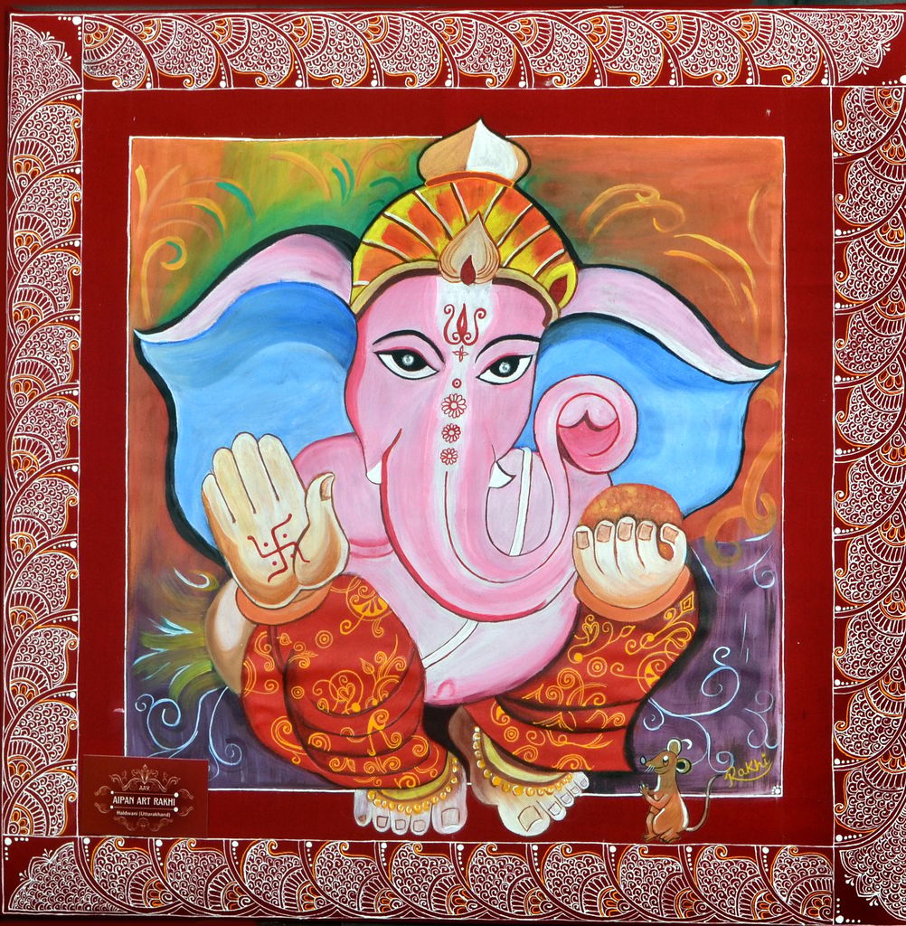 Aipanart decorations Sri Ganesh painting view 2