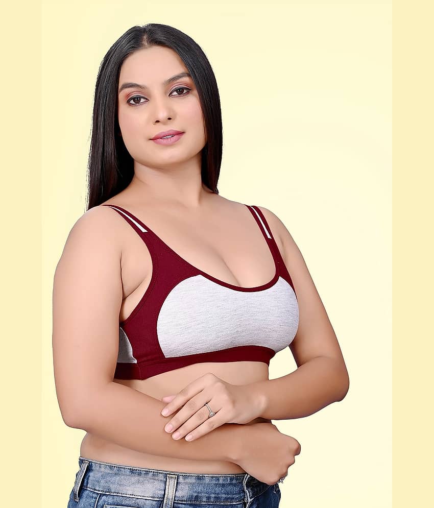 haya fashion Pack of 2 Cotton Non Padded Women's Everyday Bra ( Multicolor ) Rima Sports D706 view 2