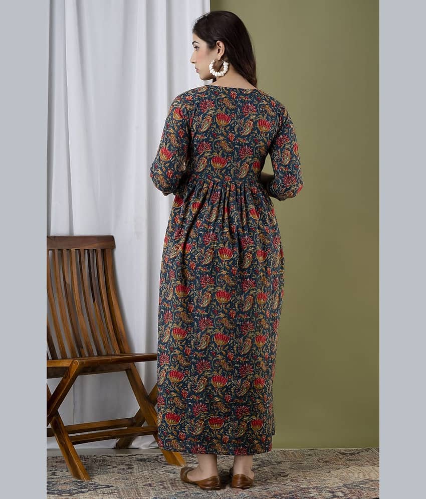 Nevisha Style Blue Cotton Maternity Kurta Single view 2