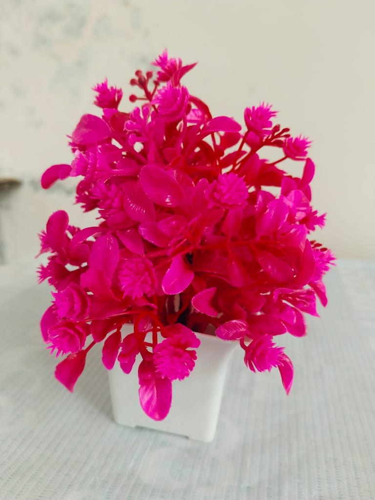 Artificial Potted Pink Flower Plant for Home Decor view 2