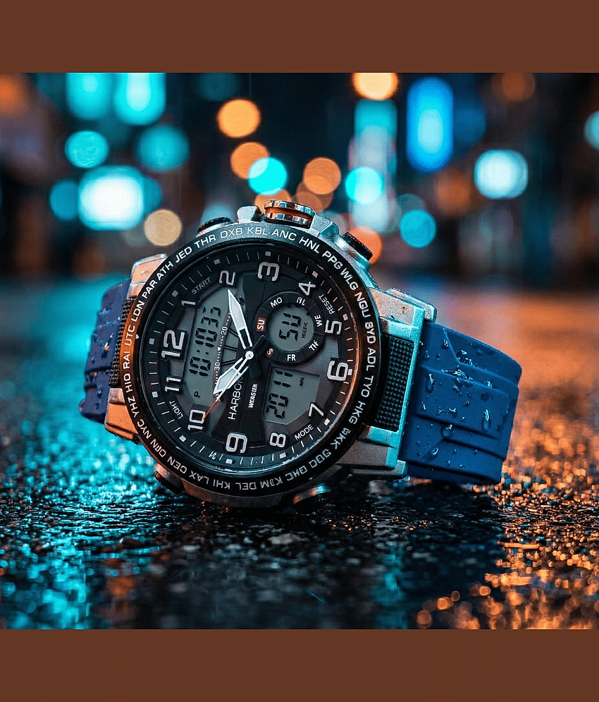 Harbor Blue Silicon Analog-Digital Men's Watch