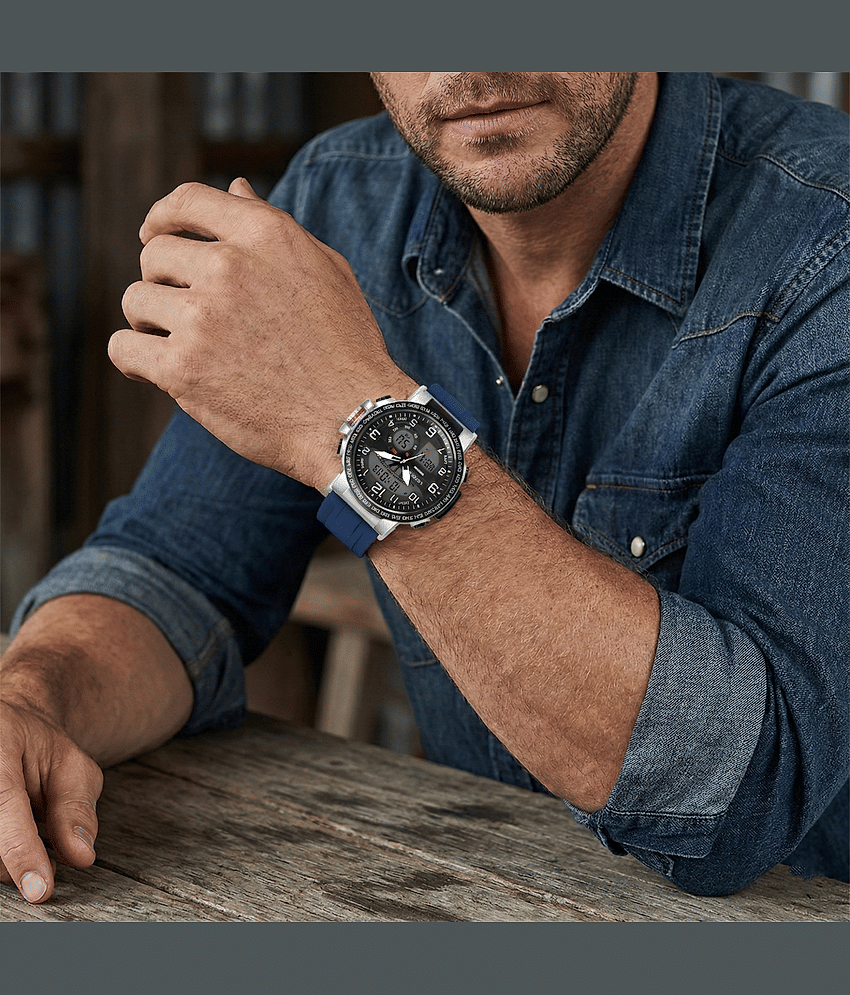 Harbor Blue Silicon Analog-Digital Men's Watch view 2