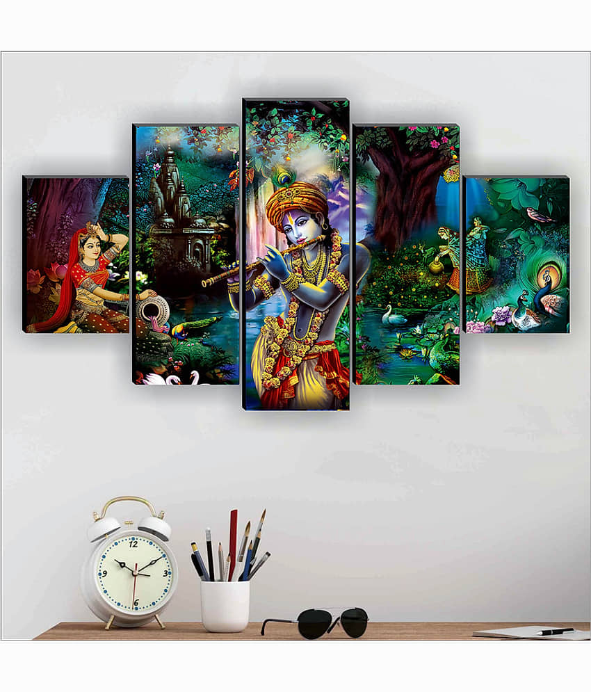 Saf Radha Krishna Ji Religious Wall Hanging Framed Painting view 2