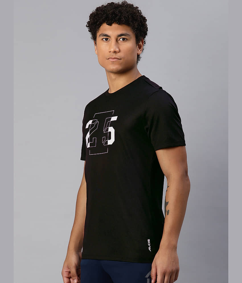 Alcis Black Polyester Slim Fit Men's Sports T-Shirt ( Pack of 1 ) view 2