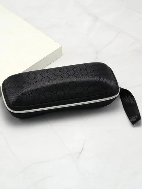 Eyenaks Portable Zipper Eyeglasses Case Sunglasses Hard Case Box Protector for Men Women Students (Black) view 2