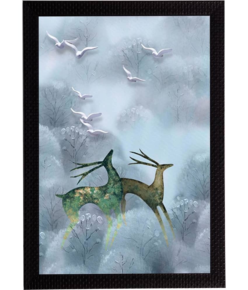 eCraftIndia Running Deer Satin Matt Texture UV Art Painting view 2