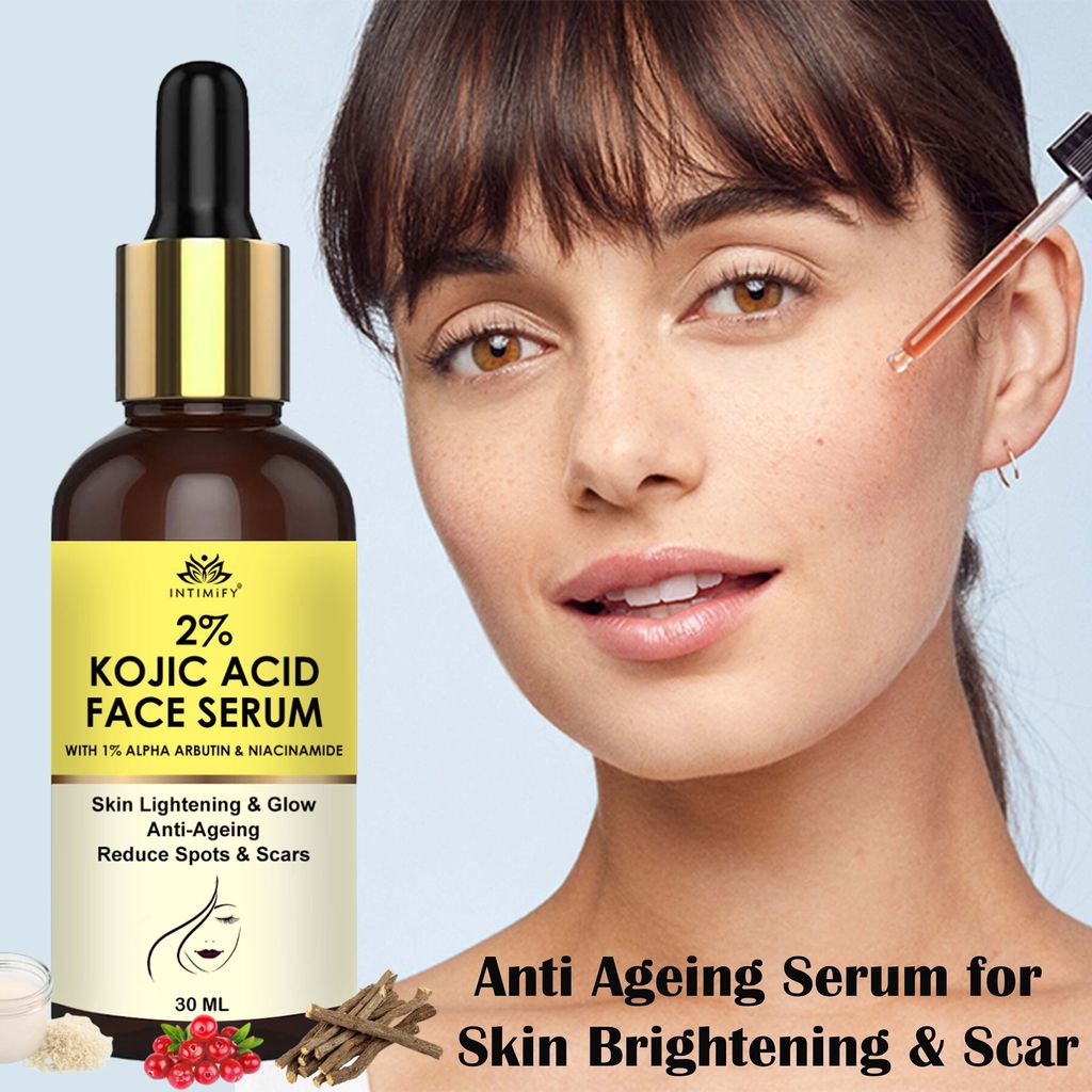 Intimify 2% Kojic Acid Serum, for Skin Brightening, skin whitening, anti acne serum, anti acne face serum, 30 ml view 2