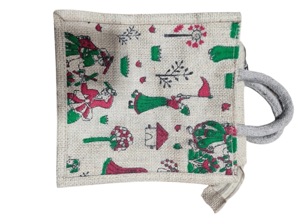 Handcrafted Jute Bag with Colorful Warli Painting - Eco-Friendly and Reusable view 2