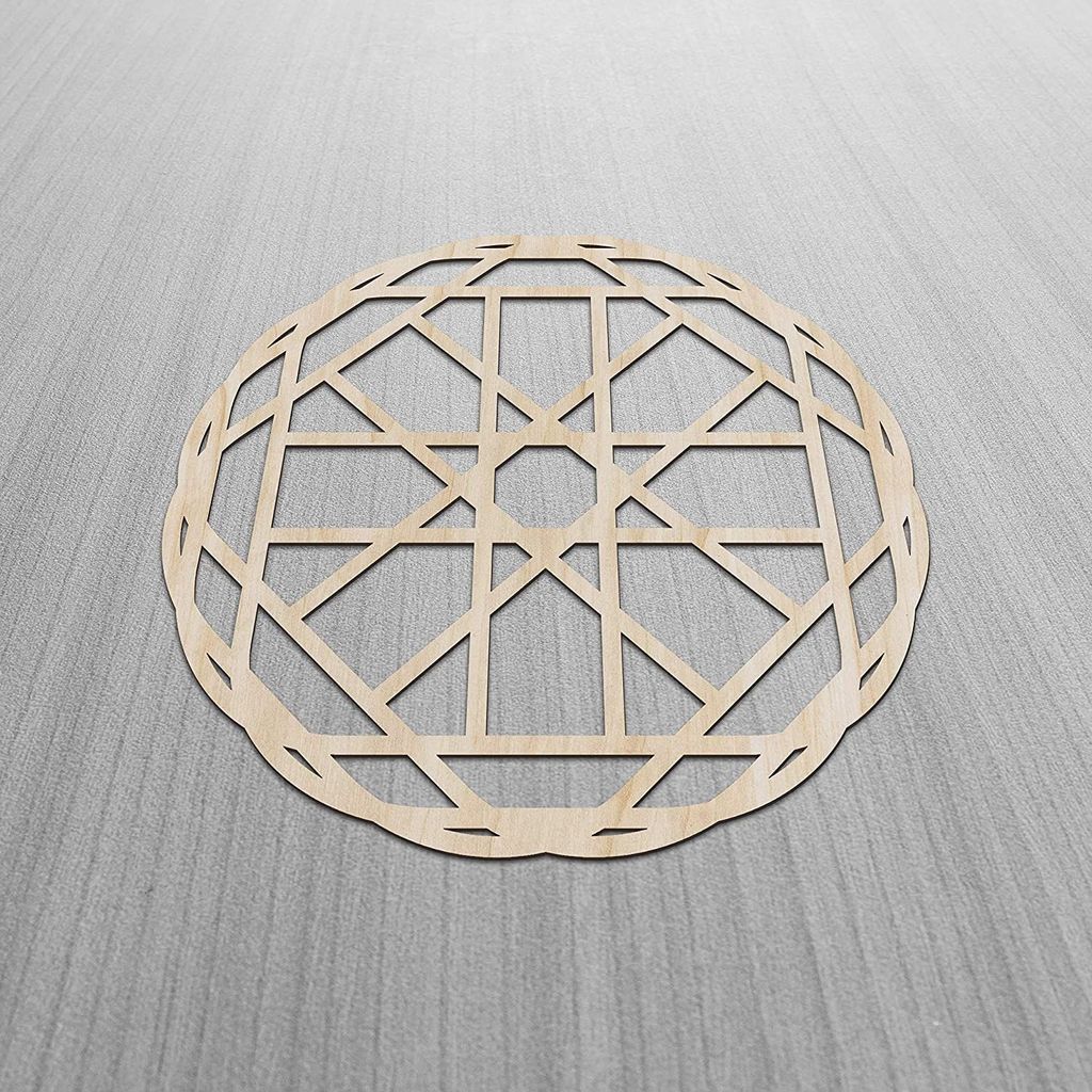 Haoser Mandala Wooden Wall Art, Whirl Look Lattice Abstarct Geometric, Birch Wood Plywood Rustic Wall Art Accent for Hallway Bedroom Living Room Cafes and Offices (Mandala Design-19_30CM) view 2