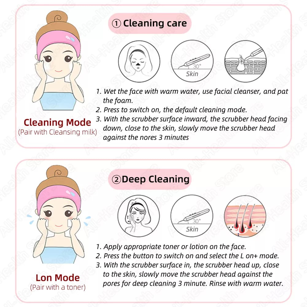 AUSHA 4-in-1 Ultrasonic Skin Scrubber | Deep Cleansing, Blackhead Removal & Facial Massage view 2