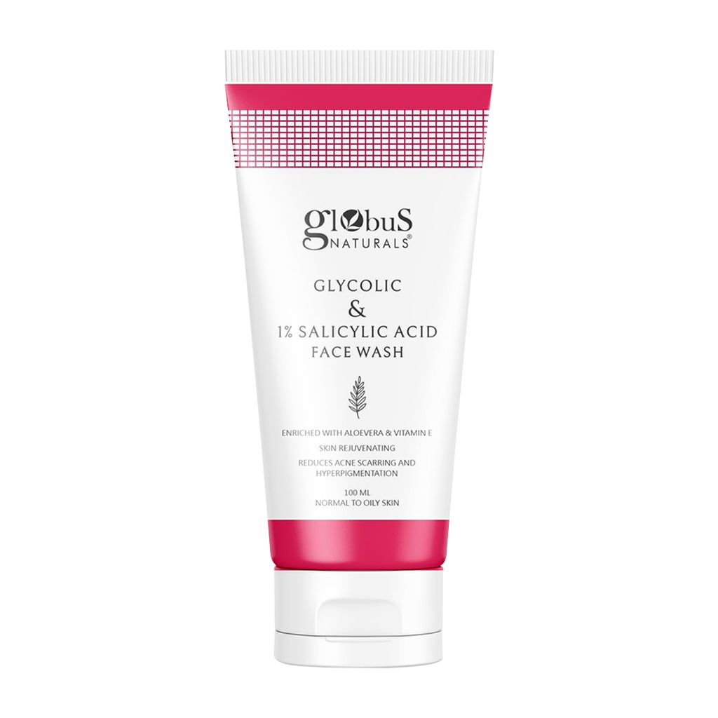 Globus Naturals Glycolic & 1% Salicylic Acid Face wash, 100 ml