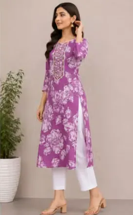 Orchid Purple Kurti view 2