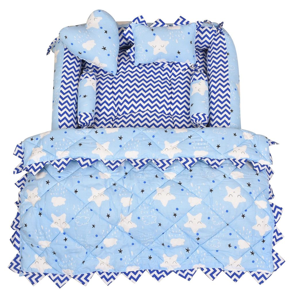 LOREM 4 Pillows & Square Shape Cotton Baby Bed for 0-1 Year BB12-15 view 2