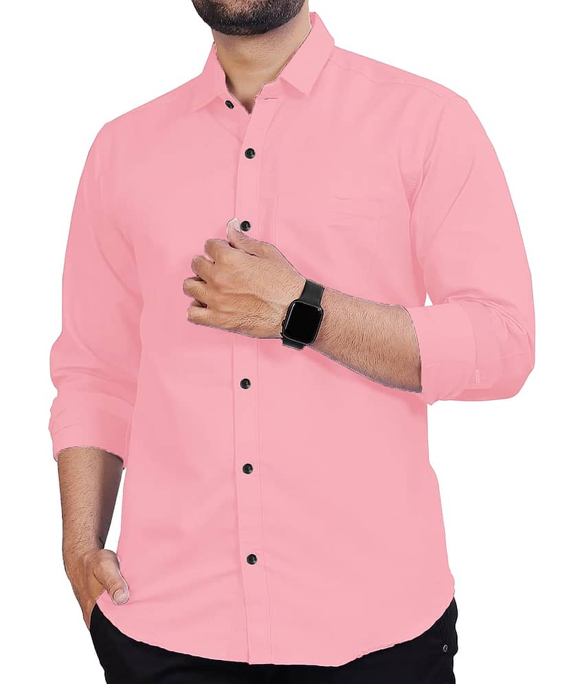 Vida Loca Cotton Blend Slim Fit Solids Full Sleeves Men's Casual Shirt - Navy ( Pack of 1 ) view 2