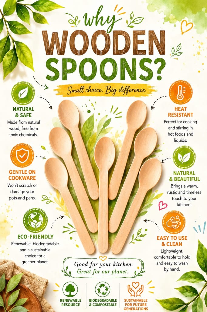 Disposable Premium Wooden Spoon 160 mm 200 PCS view 2