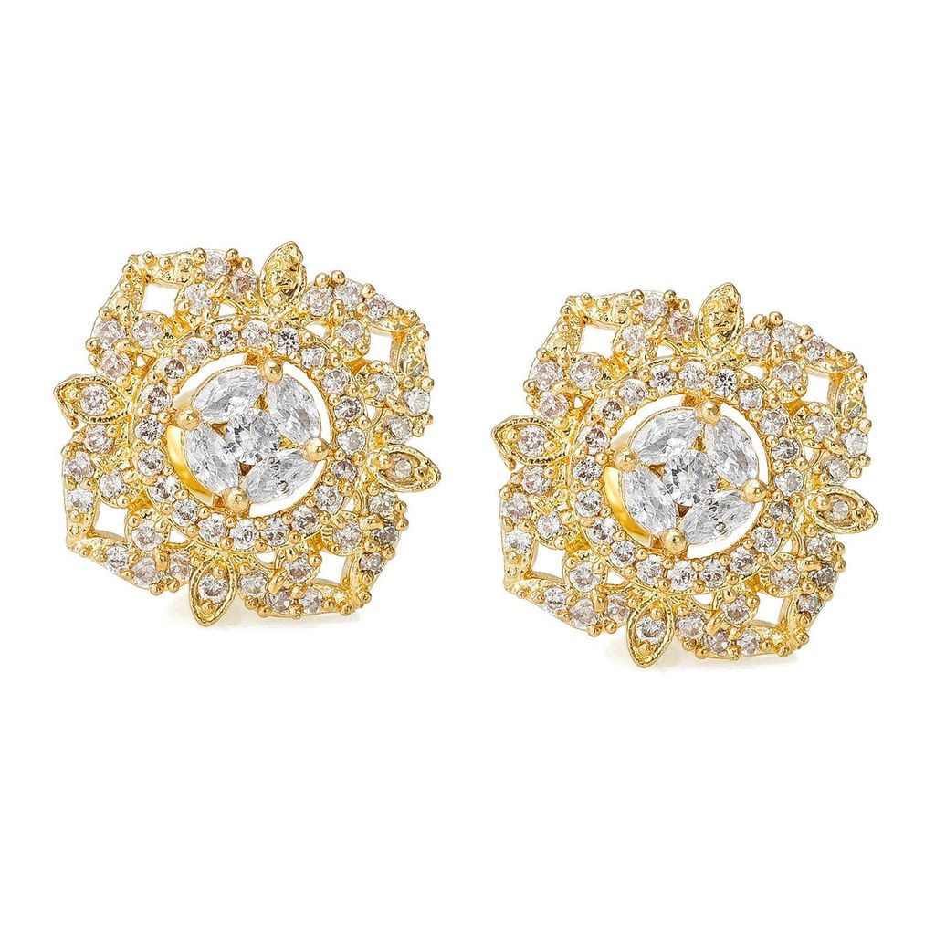 Morison Golden Shine Stud Earrings Radiant Simplicity, Everyday Glamour view 2