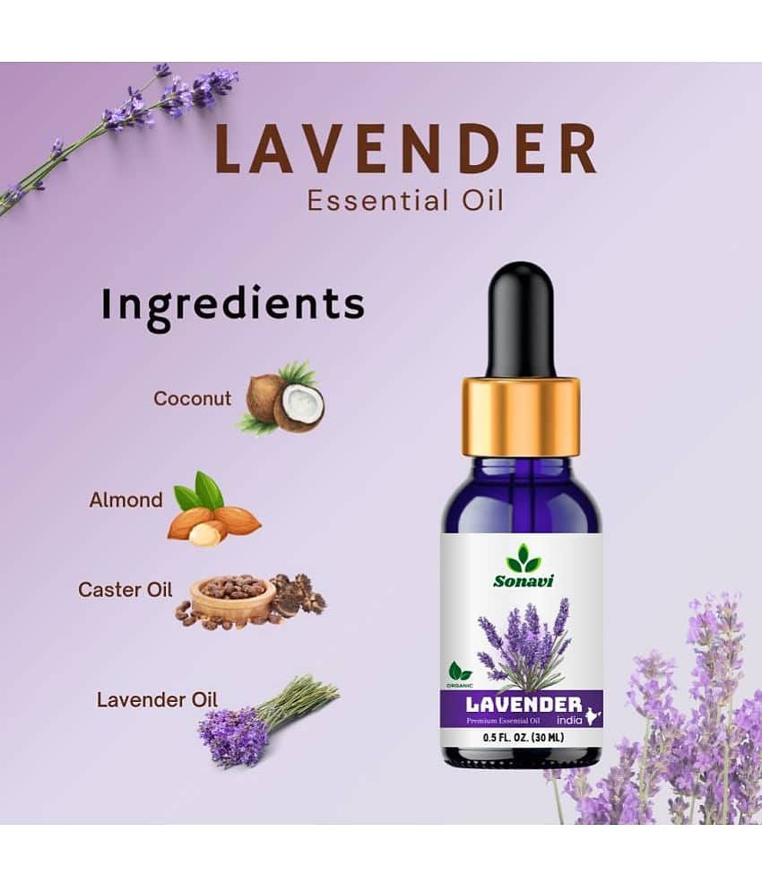 Sonavi Lavender Stress Relief Essential Oil Green With Dropper 30 mL ( Pack of 1 ) view 2