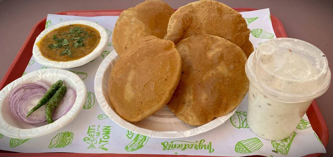 Home Style Poori With Aloo Sabzi [4 Pooris] And Jeera Chhas