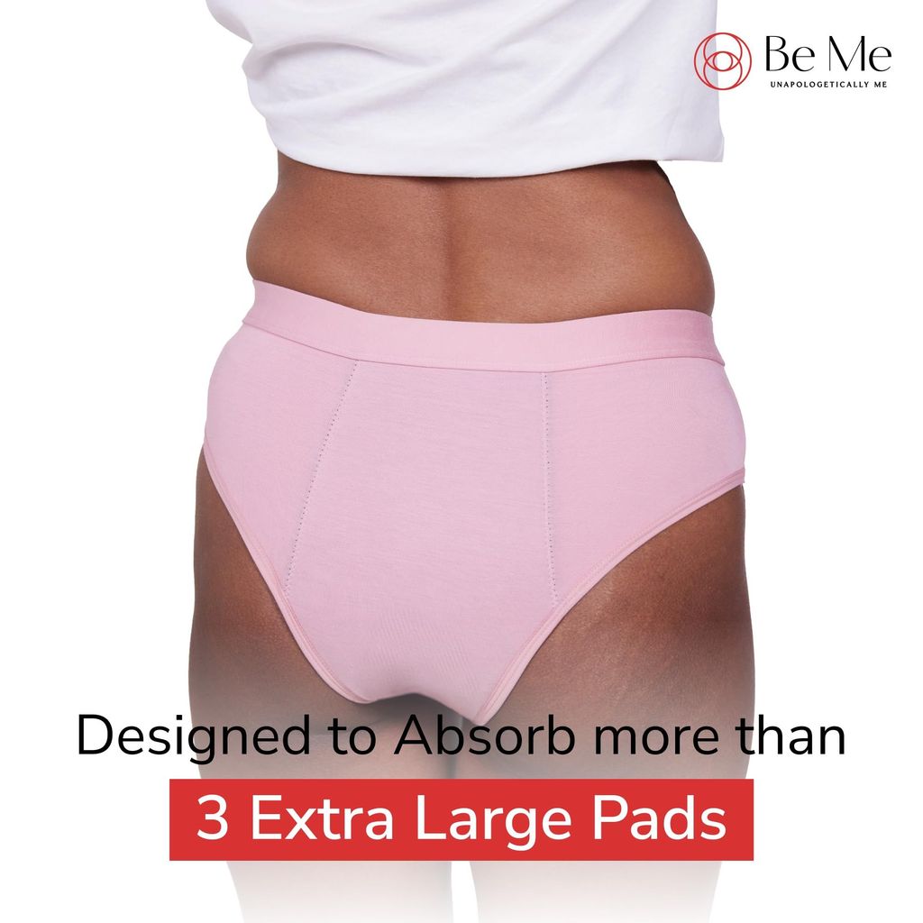 Be Me Period Panties for Women|Pack of 1|Mid Brief|Strong Leak Protection, Durable Design Underwear|Oeko-TEX, FDA Approved|Holds More Than 3 XL Pads view 2