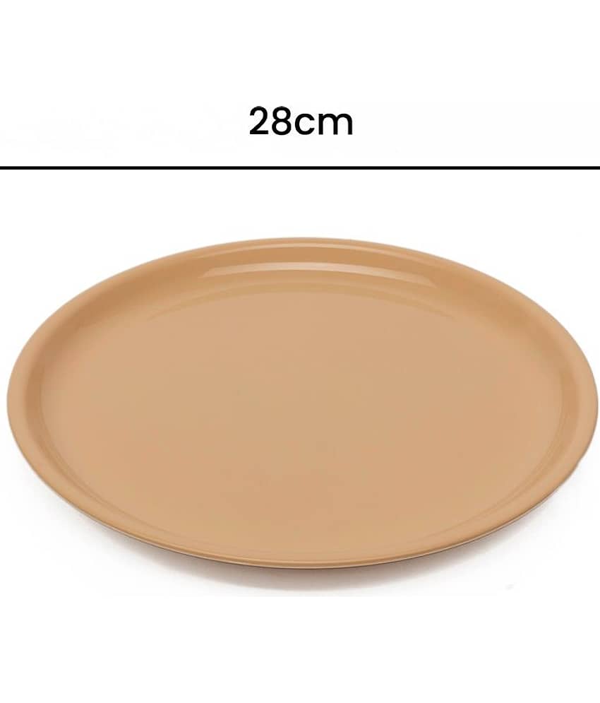 Generic Plastic Microwave Safe Plates, (Pack of 4) Full Plate, Dia 11inch - Beige view 2