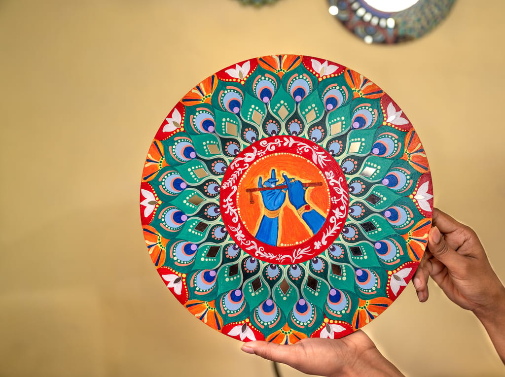 Murli Manohar Mandala 12 inches wall hanging view 2