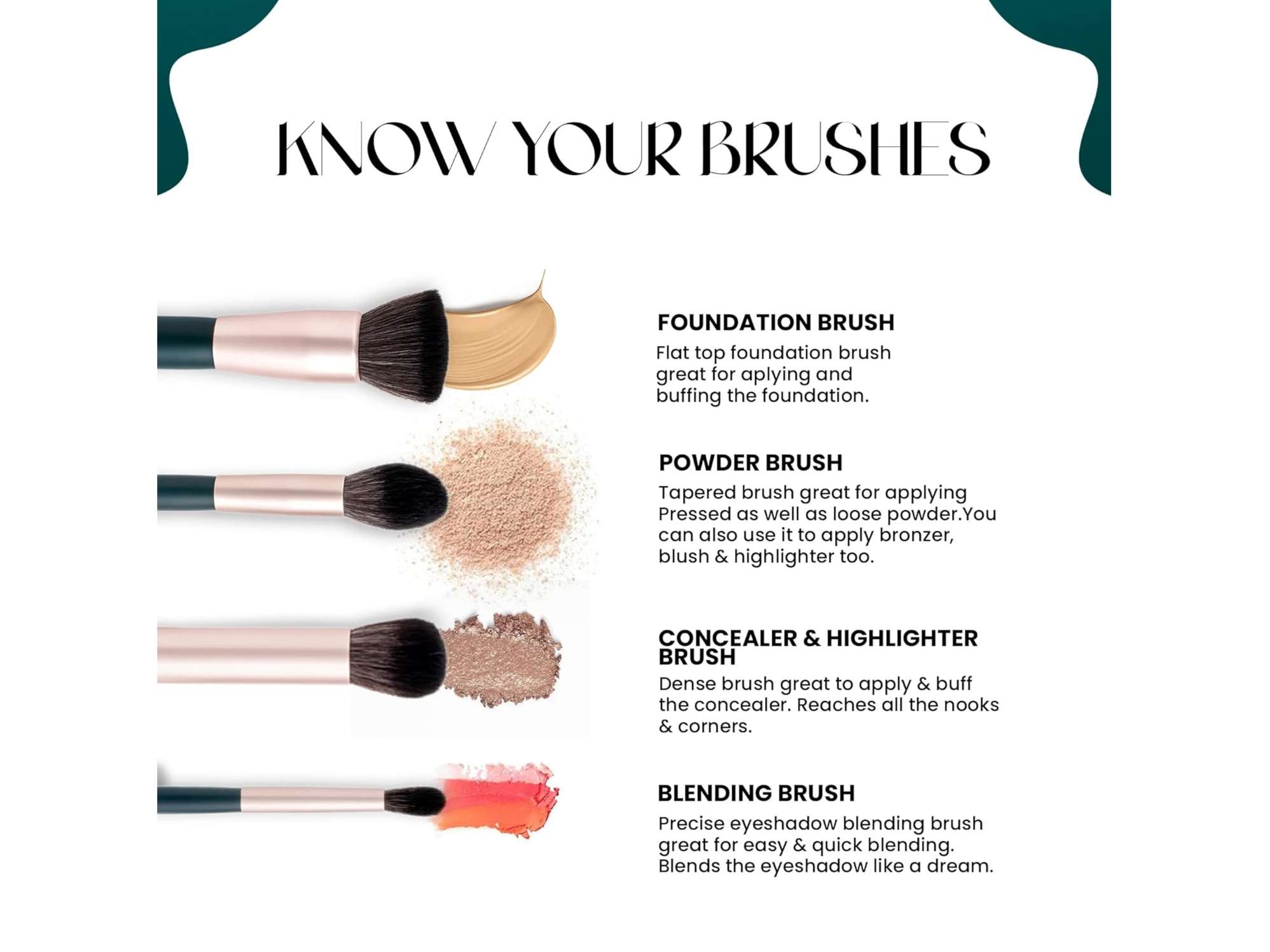 MARS Tools of Titan Brush Set, 8- Piece Makeup Brush Set, Long-Lasting Makeup Brushes, Brushes for Beginners, Blending, Eyeshadow Without Holder view 2