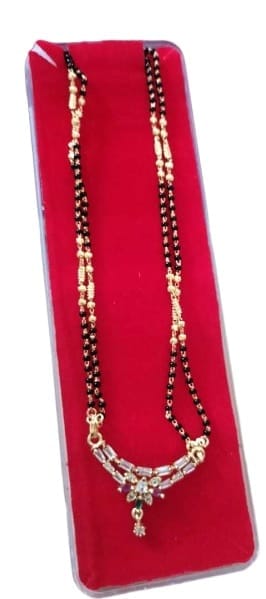 Gold Plated Traditional Indian Marathi Mangalsutra Necklace for Women view 2
