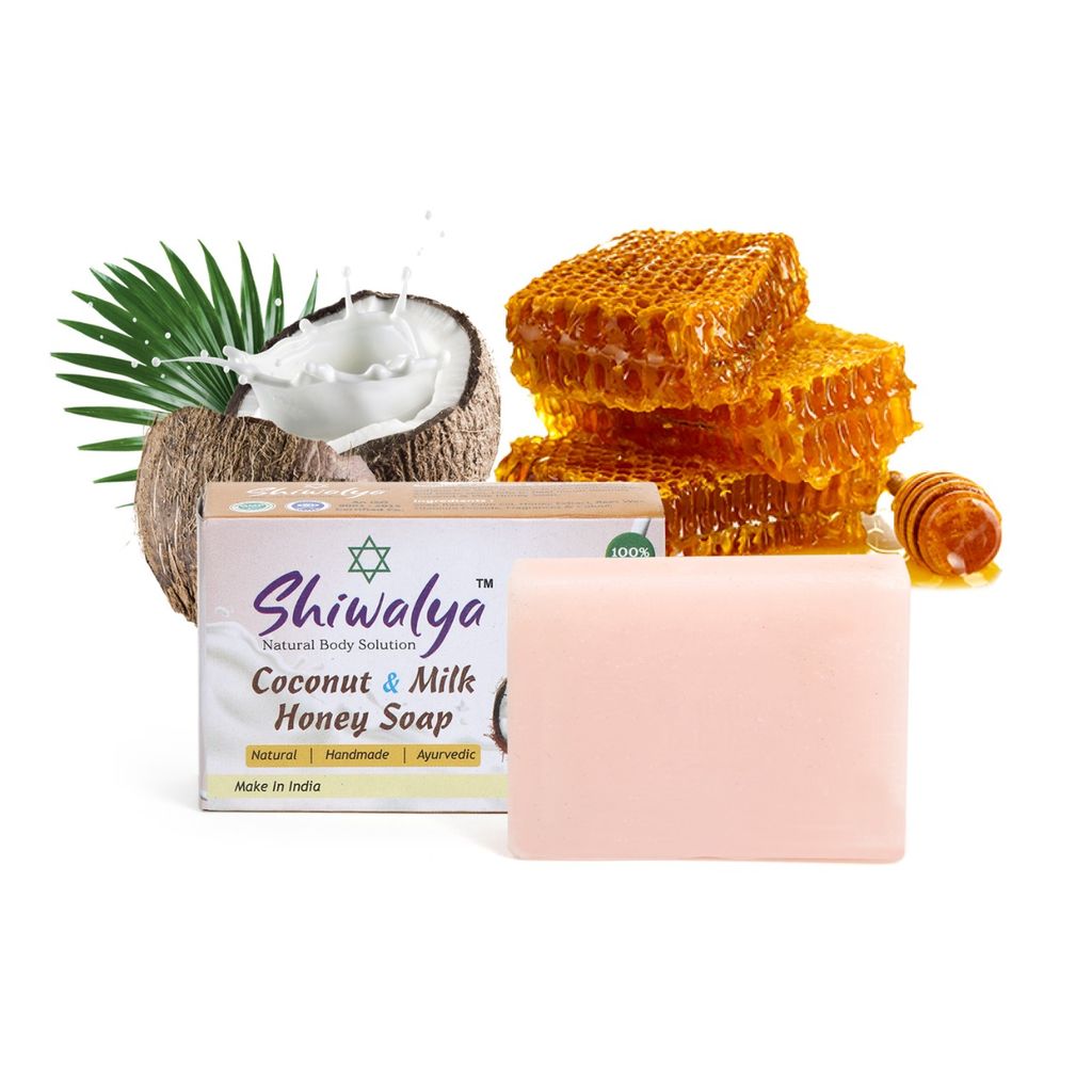 SHIWALYA Natural Coconut Honey Handmade Soap | Handmade Bathing Soap | Herbal Soap Soft & Radiant Skin | Suitable for All Skin Types Pack of 2 view 2