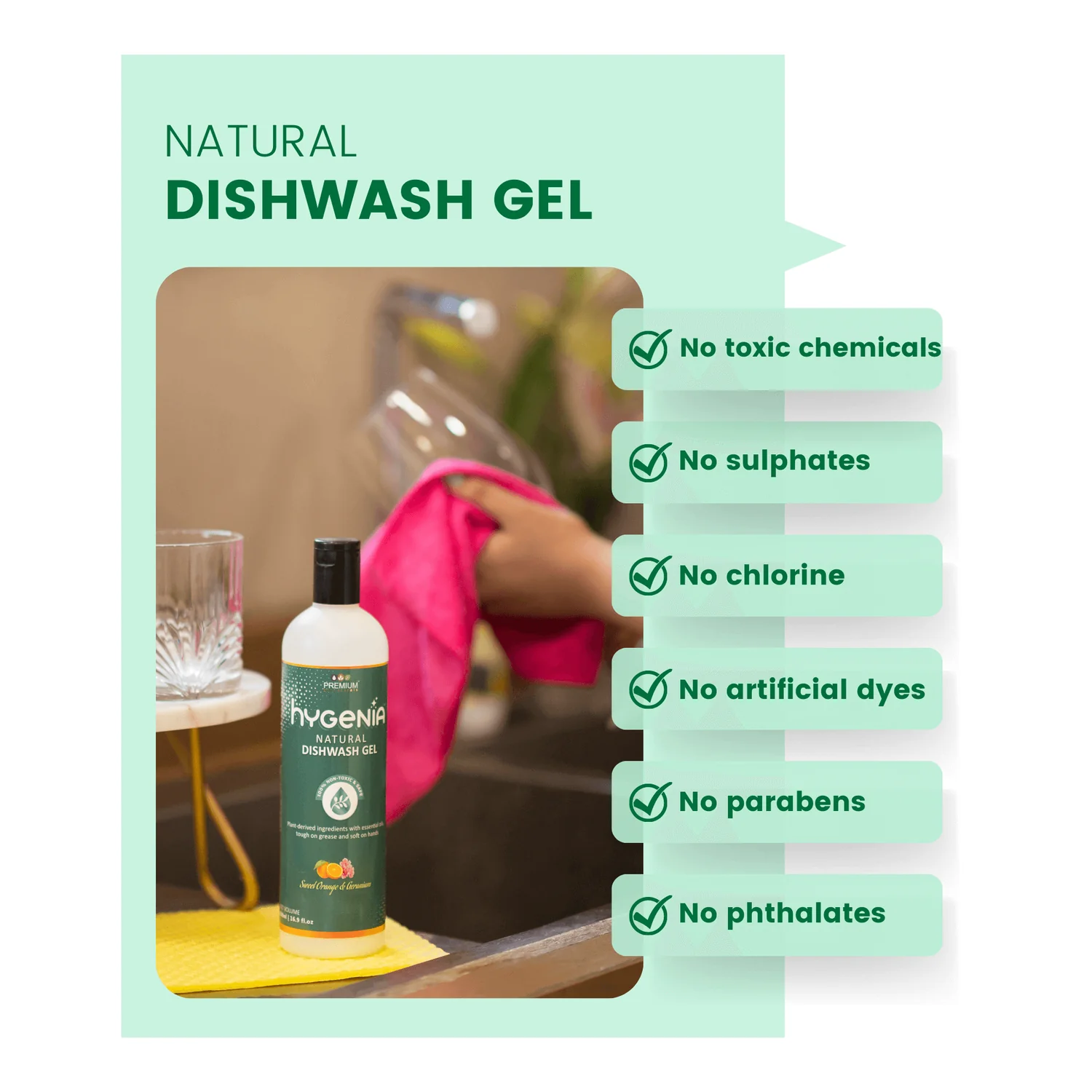 Natural Dishwash Gel - Sweet Orange & Geranium view 2