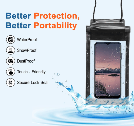 Waterproof Mobile Pouch with Lanyard view 2