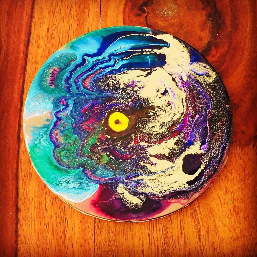 MAGICAL PERVENCHE RESIN ART COASTER view 2