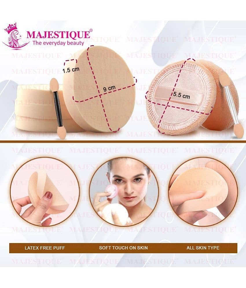 Majestique Powder Puff & Large Round Sponge, Makeup Foundation Sponge & Cosmetic Sticksmulticolor view 2