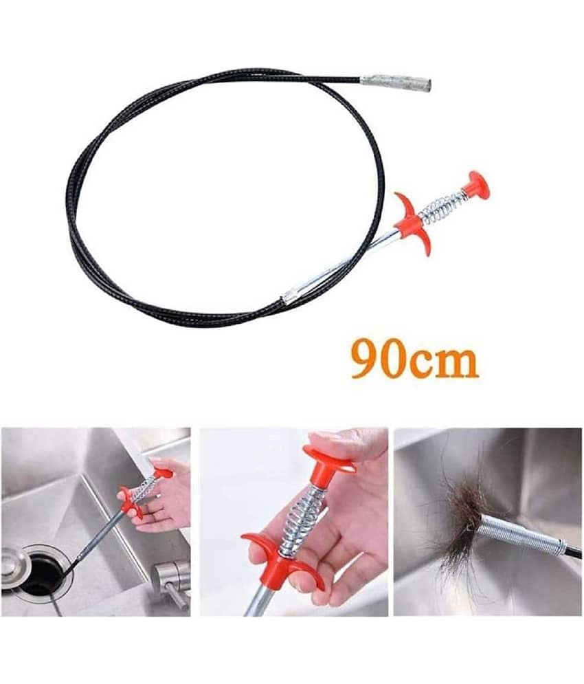 Drain Cleaner Stick for Sink Clogged Pipe Cleaning Spring Wire, Hair Catching Drain Cleaner Spring Wire Sink Cleaning Stick view 2